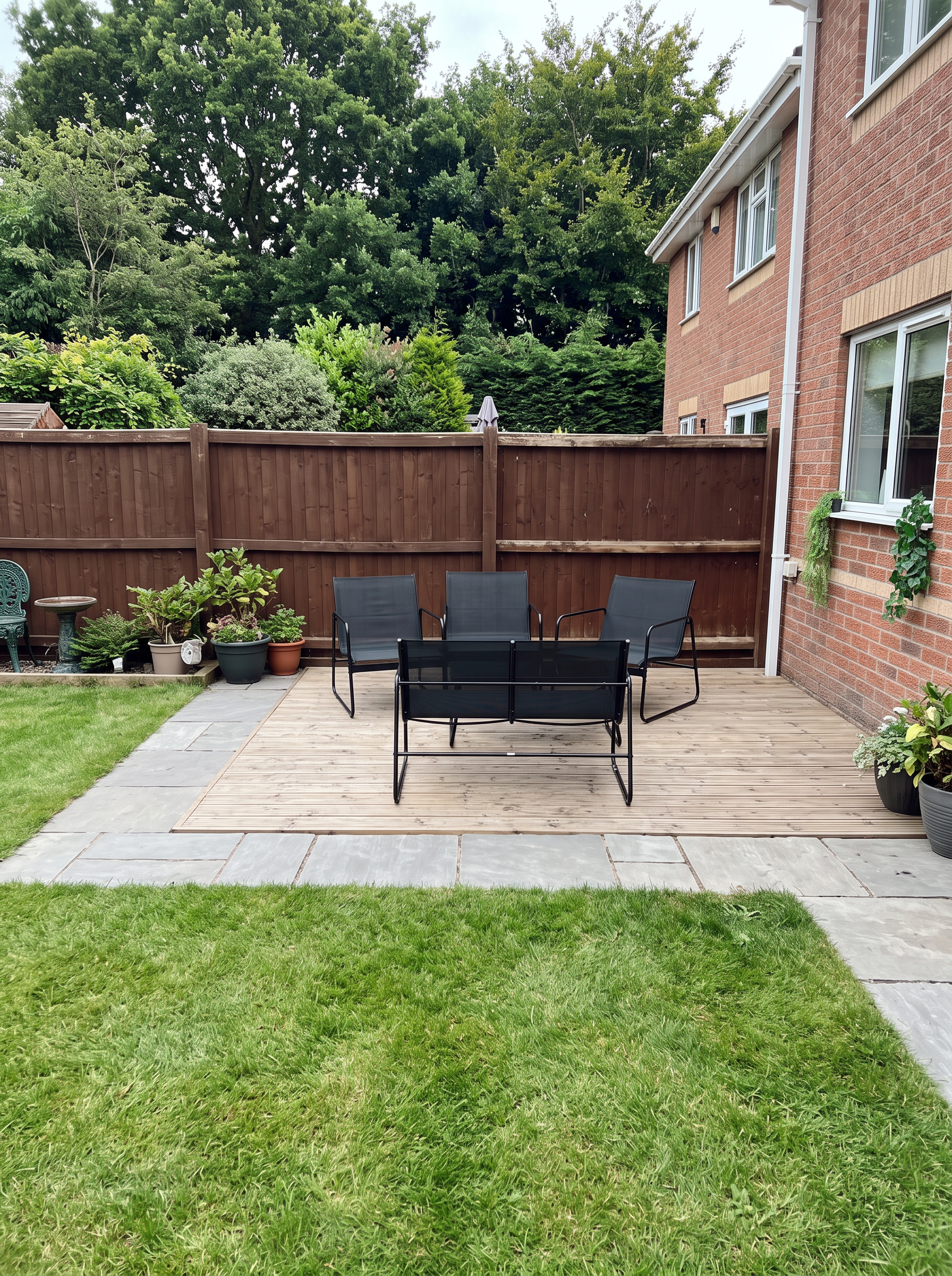 Rear garden and decking